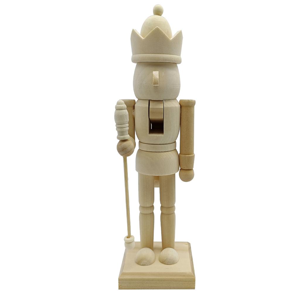 Wooden Nutcracker Unpainted Paint Your Own Nutcracker Figures Wood Nutcracker Unfinished with Paint Kit for Kids Adults All Ages