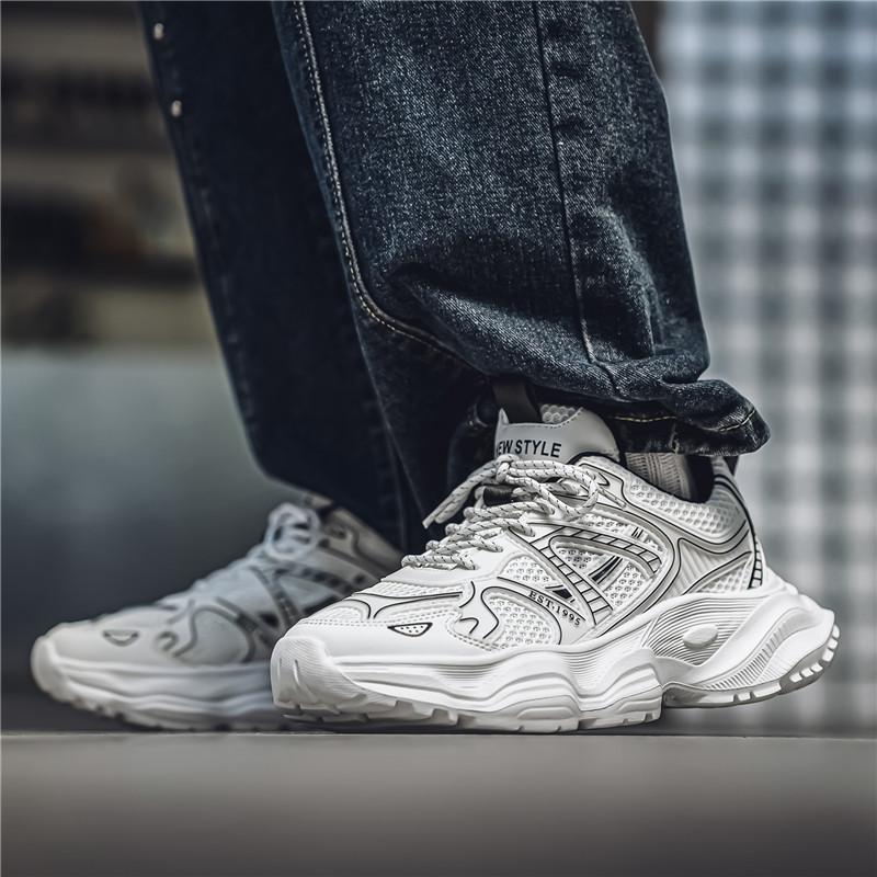 New Fashion Men 's Four Seasons Comfortable Thick Sole Shoes Students BoysTrending Soft Sole Breathable Casual Running Sneakers