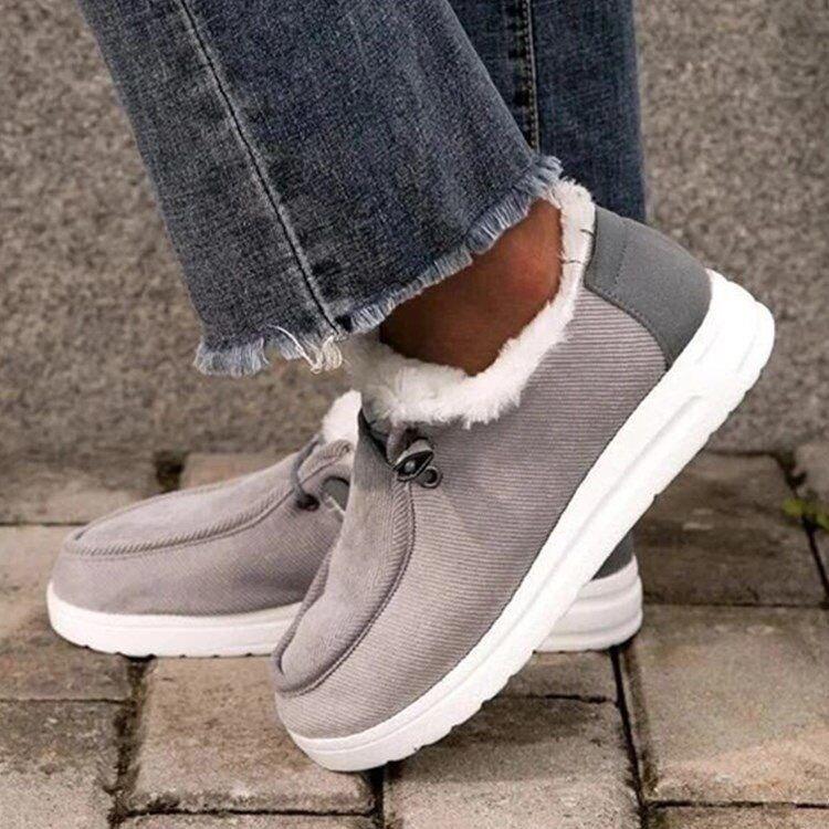 2024 winter new thick-soled velvet thickened warm single shoes for women large-size cotton shoes for women