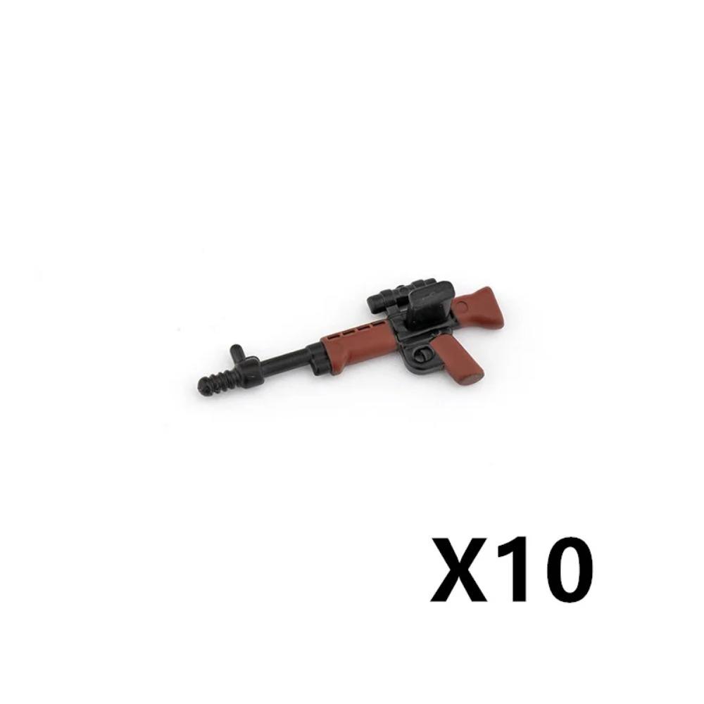 5/10 Zbraně vojáků z 2. světové války Stavebnice Dvoubarevný tisk Stroj Puška Samopal Odstřelovací pušky Vojenské příslušenství Kostky C238