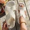 Fashion Women's Fashion Knit Black Wedge Sandals Lightweight Non Slip Summer Shoes for Women Comfort Casual Sports Sandalias Mujer 2025