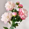 DIY 2 Head Artificial Peony Bouquet Silk Cloth Lifelike Peony Flower Bundle Silk Fake Flower Home Wedding Decoration