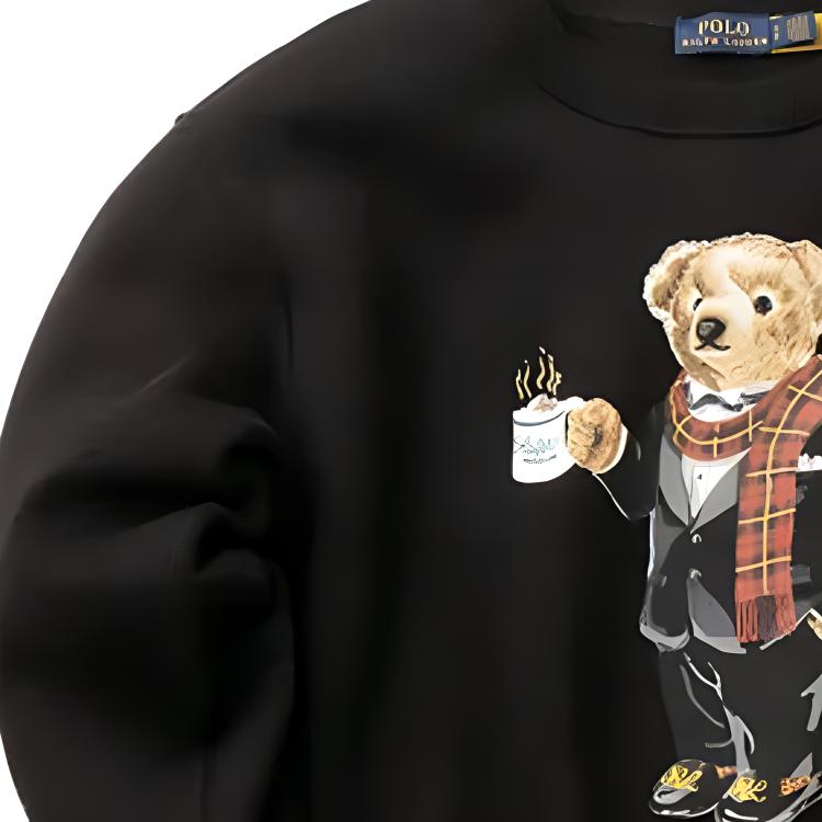 Polo Ralph Lauren Bear Print Crewneck Sweatshirt Women Sweatshirt Black 211823689-001