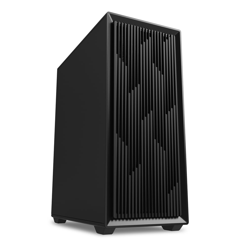 Sharkoon VK2 Mid-Tower PC Case with Steel Side Panel, Two 120mm Fans Included, 360mm Radiator Compatible, ATXMicro ATXMini-ITX Motherboard Support,