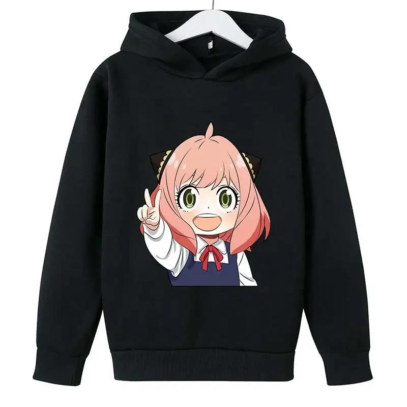 SPY X FAMILY Anya Forger Cute Girls Hoodies Cartoon Printed Sweatshirt Hoodies Children's Clothing Girls Spring Autumn Hoodie