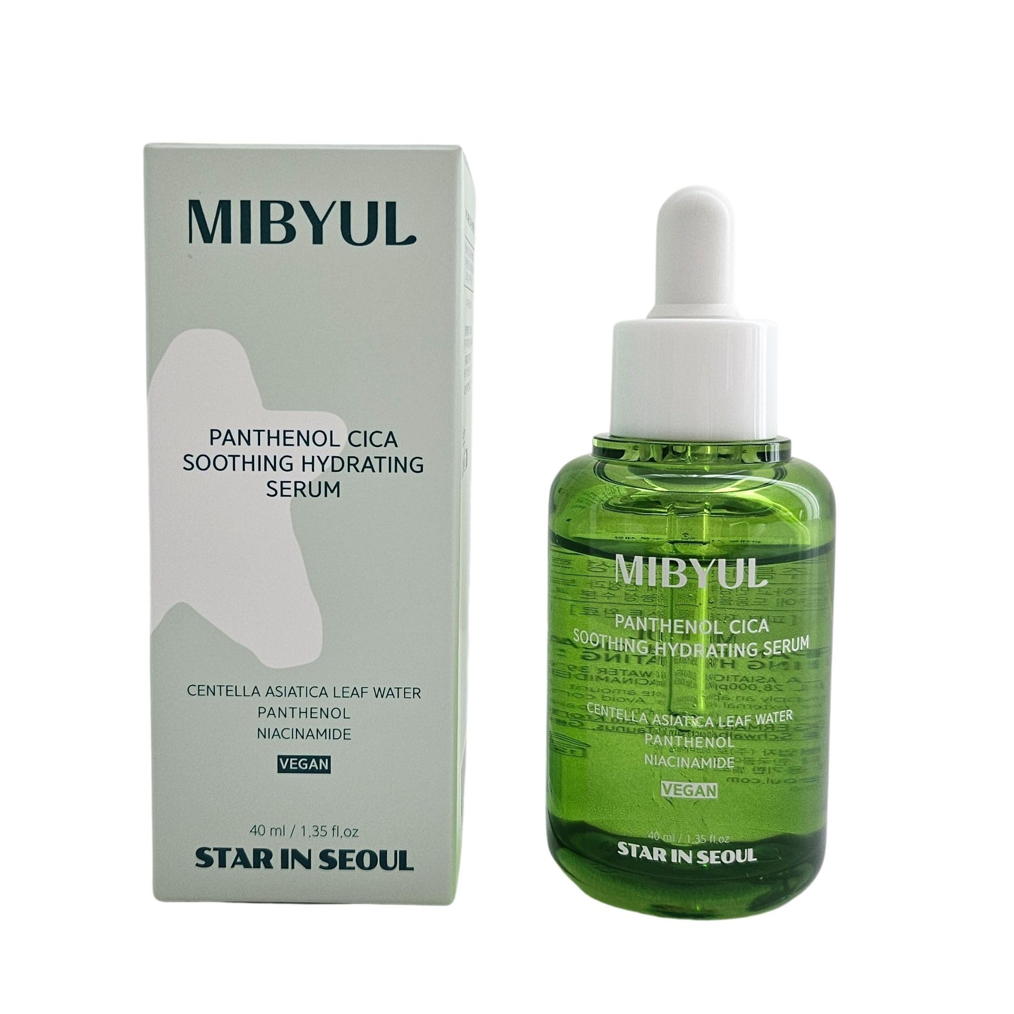 

[STAR IN SEOUL] MIBYUL PANTHENOL CICA SOOTHING HYDRATING SERUM, 40 ml, Whitening, Moisturizing, Firming, Pore Care, Anti-aging, Korean Skincare Face