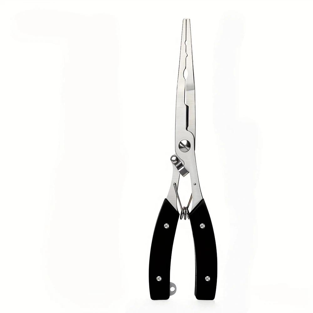 Multi-Functional Stainless Steel Fishing Pliers with Straight Jaw, Fish Gripper, Scissors, Hook Remover, and Ring Opener
