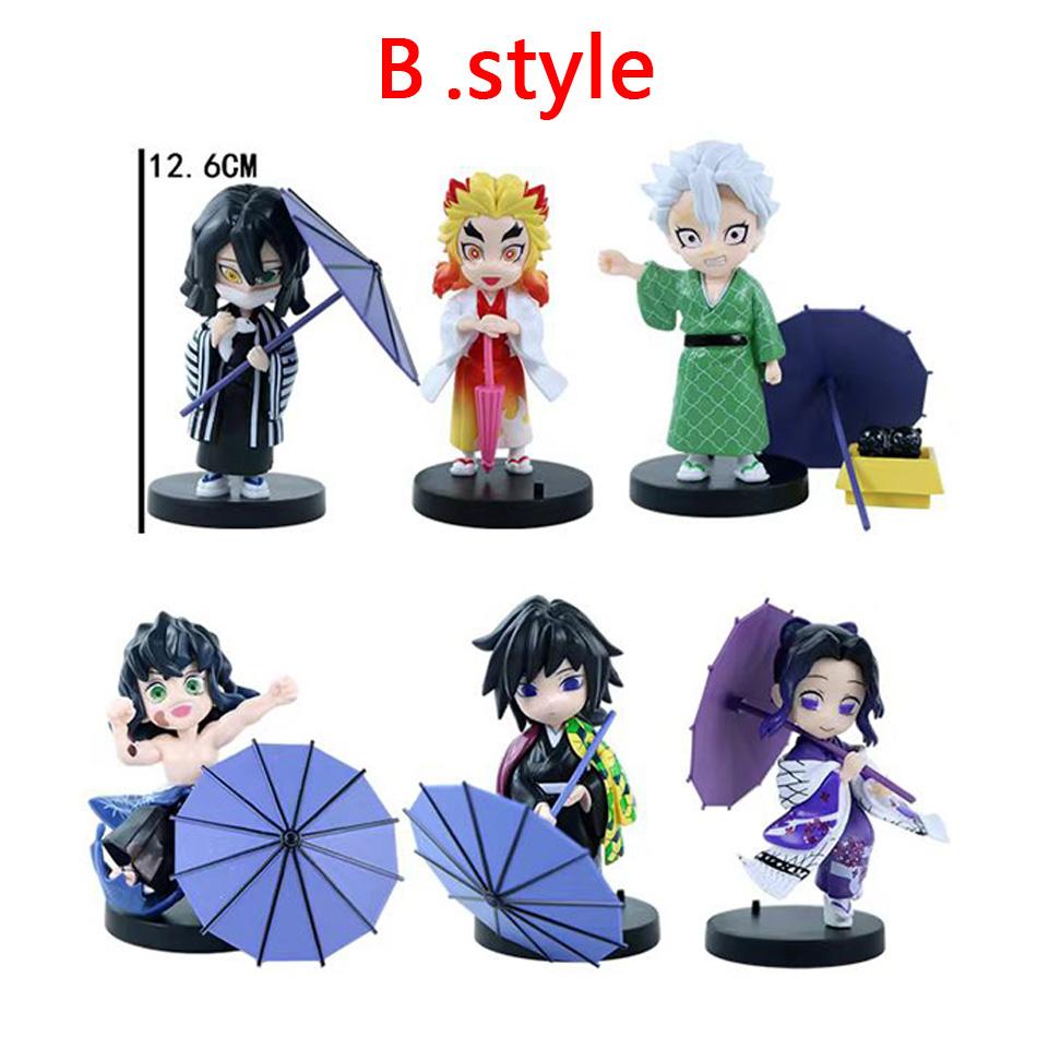 Anime Genuine Demon Slayer Action Figure Plum Rain Series Kochou Shinobu Tomioka Giyuu Kanroji Mitsuri Mystery Box Toy Gift