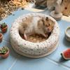Round Summer Hamster Pad Breathable Golden Bear Cool Nest Hamster Nest Mat  Pet Supplies