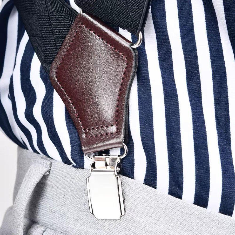 3.5cm Wide Man's Suspenders Elastic Hip-Clip Straps Vintage Side Clip Suspender Belt Costume