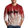 Men's Halloween Print Raglan Dralan Three-quarter Sleeve Casual Top
