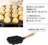 Ikenaga Iron Works Takoyaki Plate, 14 Holes, Wooden Handle, Gas Stove Only, Ajillo, Made In Japan, 411