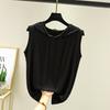 Spring Summer Women's Sleeveless Modal Vest Hooded Sweatshirt - Plus Size Slimming Loose Fit