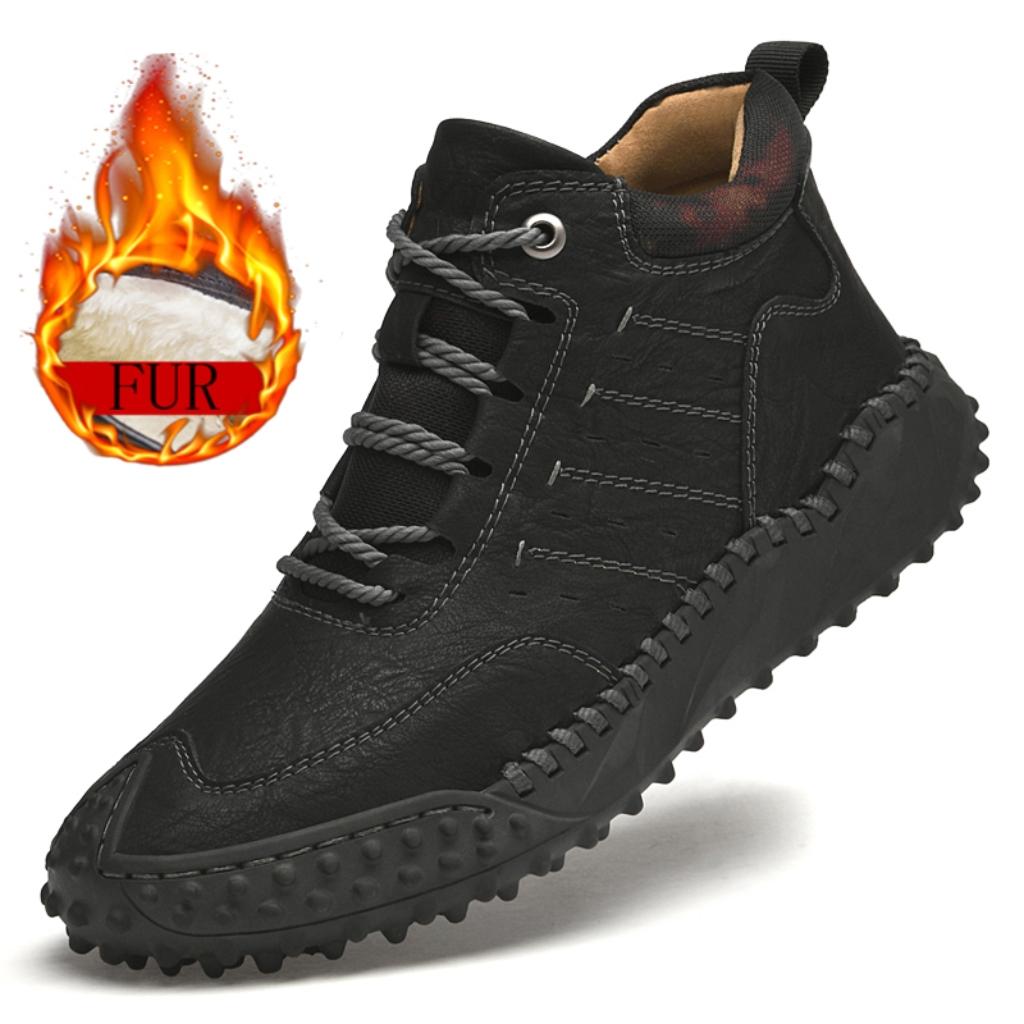 

Модные новые нескользящие повседневные туфли, мужские высокие кроссовки, зимние теплые меховые кроссовки с мягкой подошвой для ходьбы, альпинизма и путешествий 46