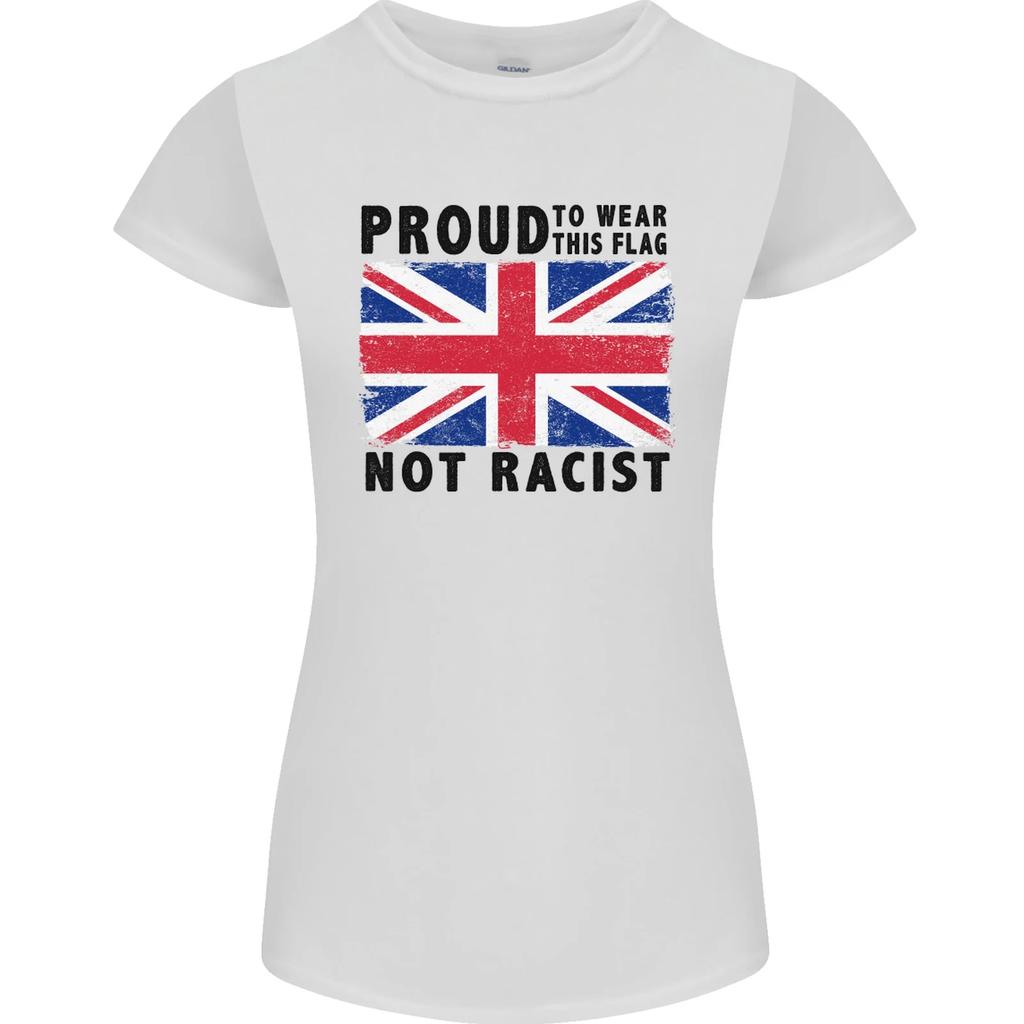 Proud to Wear Flag Not Racist Union Jack Womens Petite Cut T-Shirt