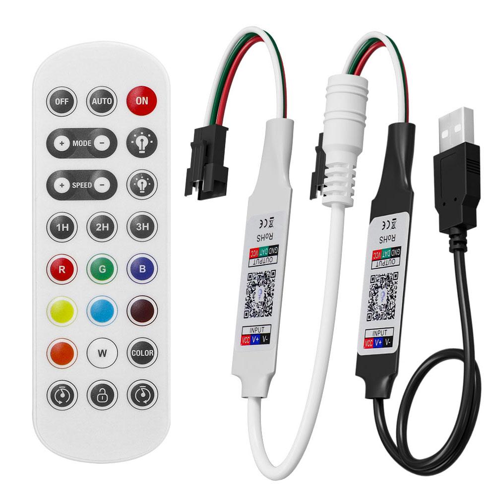 WS2811 WS2812 Bluetooth RGBIC LED Controller 2,4G 24 Tasten Fernbedienung Bluetooth APP Für WS2811 WS2812 RGB Pixel LED Streifen DC5-24V
