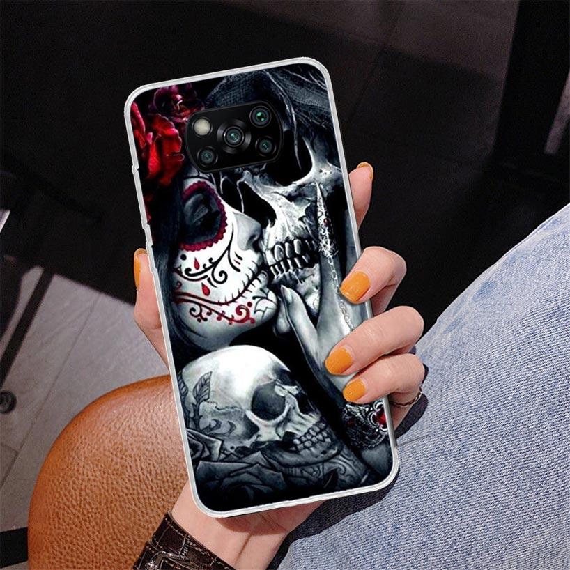 Catrina Beautiful Rose Girl Skull Phone Case For Xiaomi Poco X7 X6 X5 Pro F7 Ultra Redmi 15C 15 13C 13 12C 12 10 10A 10C 9 9A 9C