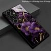 Purple Gold Floral Pattern 2D Phone Case for Samsung S26 S25 S24 S23 S22 S21 S20 A56 A36 A16 Tempered Glass Protective Cover
