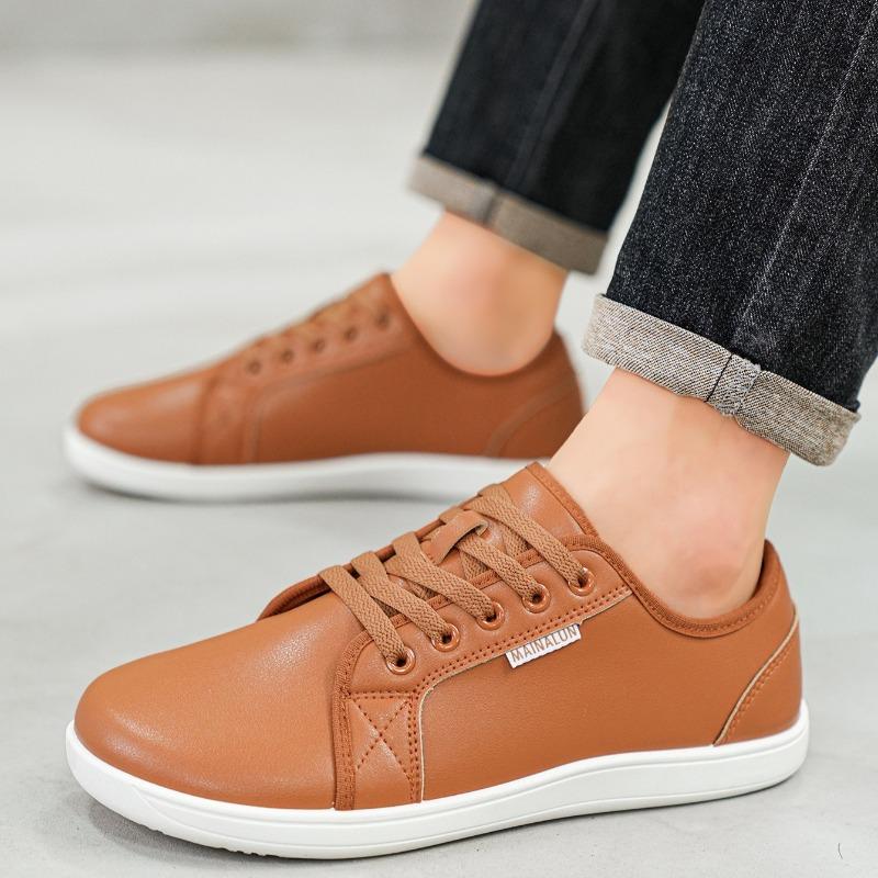 Men's Barefoot Shoes Fashion Wider Leather Casual Shoes Comfortable Walking Flats Luxury Men's Sneakers Large Size48 Male Shoes