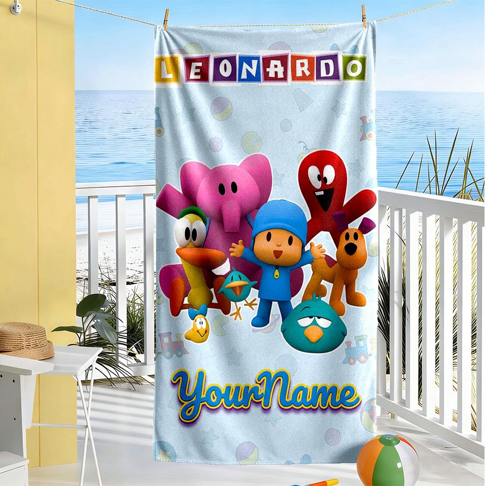 Pocoyo Personalized Name Beach Towel High Absorbency & Quick-Dry Portable for SwimmingBeachCamping Travel Beach AccessoriesGym