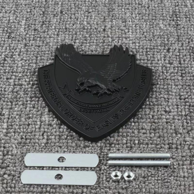 Car 3D Metal Fraternal Order of Philippine Eagles Logo Styling Decals Sticker Emblem Badge Animal Hawk Decoration Body Stickers
