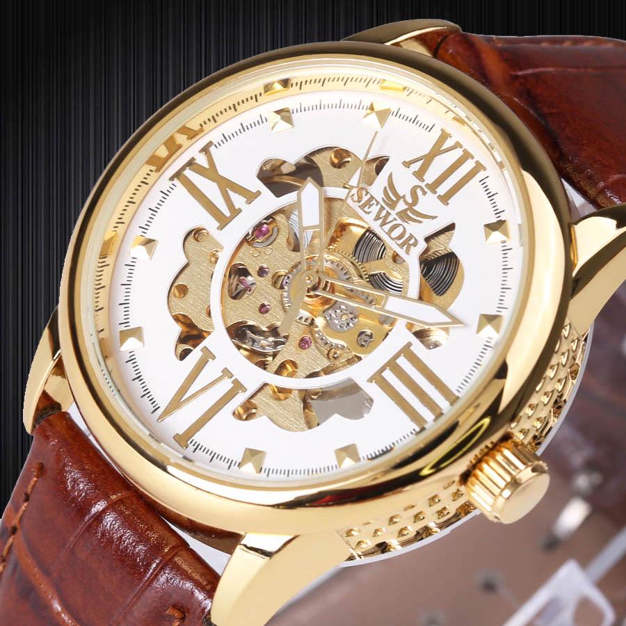 skeleton leather watch