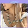 Ocean Starfish Necklace And Bracelet Set With Zinc Alloy Charm For Summer Fashion Women