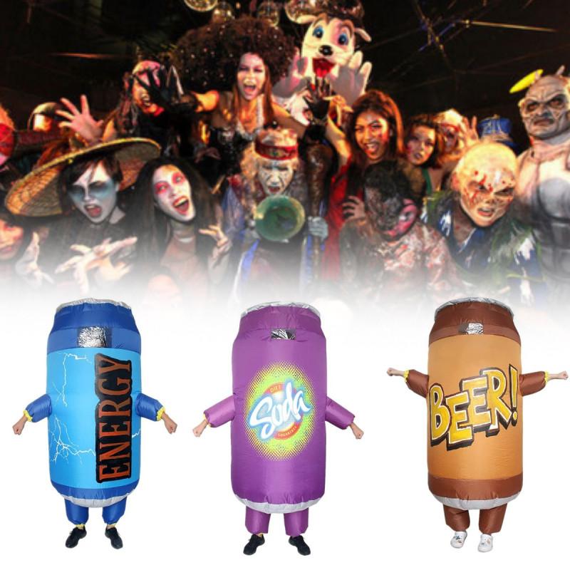 Lustiges und skurriles aufblasbares Kostüm Lustiges Soda-Getränkebecher-Hamburger-Pommes-Outfit für Halloween-Partys