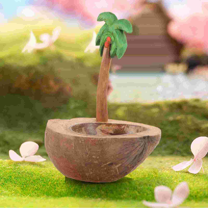 Elegant Decoration Natural Boat-shaped Coconut Shell Holder - Creative Wax Free Candlestick, Art Romantic Incense Holder & Gift