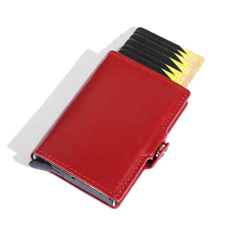 

Carbon Fiber Credit Card Holder Wallets Men Brand Rfid Black Magic Trifold Leather Slim Mini Wallet Small Money Bag Male Purses