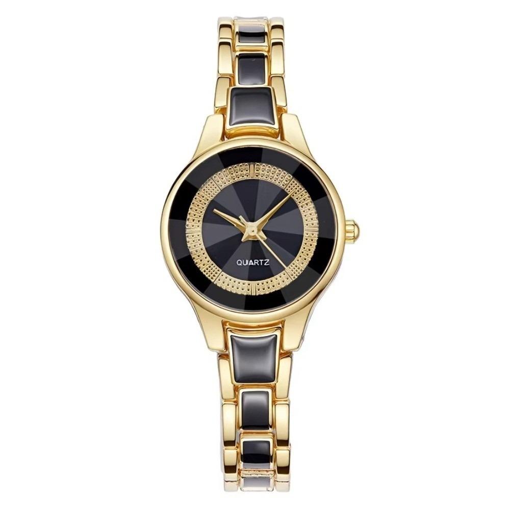 Round Dial Quartz Wristwatch Quartz Movement Fashion Watch Elegant Ceramic Watch  For Women