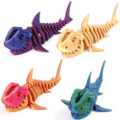 3D Printed Shark Figurine With Flexible Joints For Home Office Desk Decor Ocean Animal Table Ornament Ideal Gift Toy
