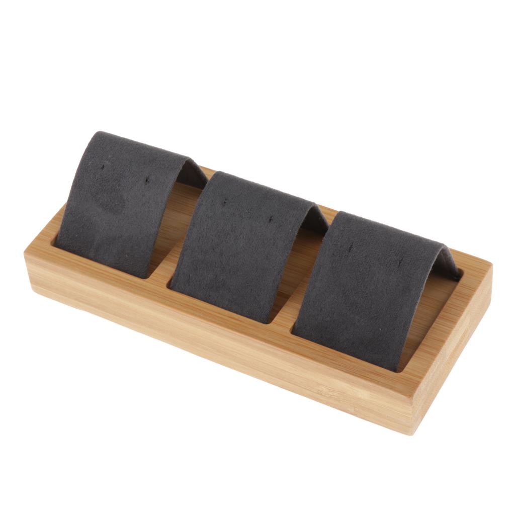 Bamboo Wooden Drop Earrings Ear Studs Display Rack Organizer 1 Slot White