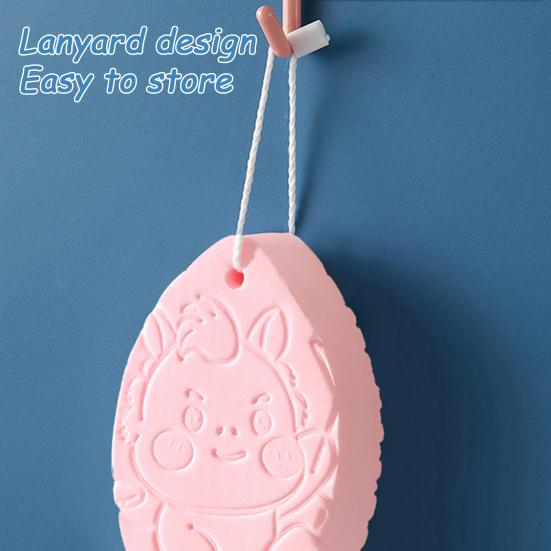 1/4Pcs Exfoliating Bath Sponge 3D Ultra Soft Body Scrubber Sponge Fish Shape Dead Skin Remover Reusable Bath Scrubber with Lanyard