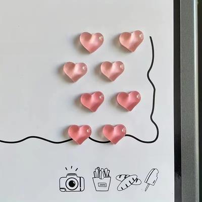 Transparente herzförmige Kühlschrankmagnete 10 Stück Schlichte stilvolle Memoboard-Aufkleber DIY Mini Heim Kühlschrank Dekorationszubehör