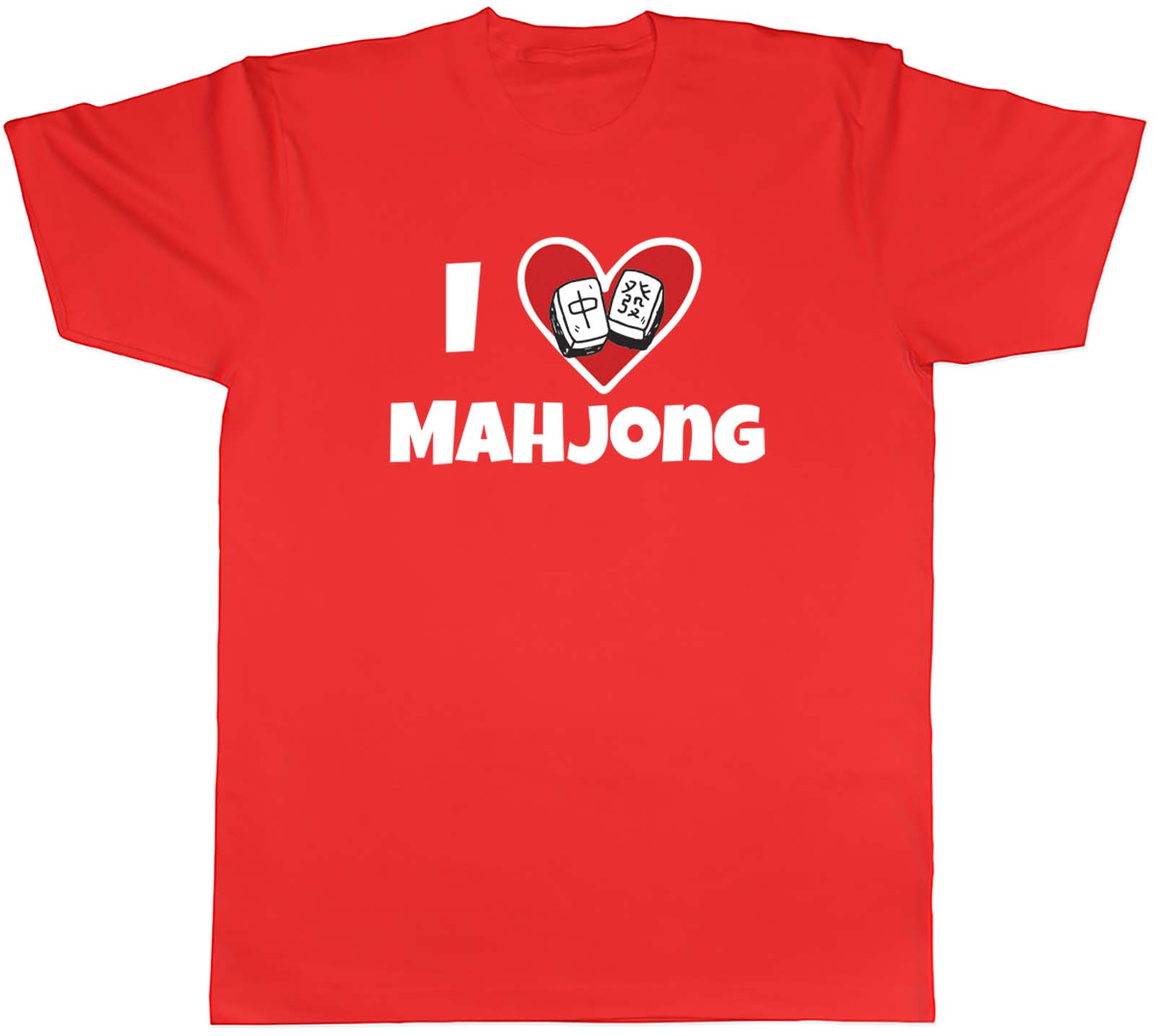 I Love Mahjong Unisexs TShirt China Board Game Tiles Tee Gift S