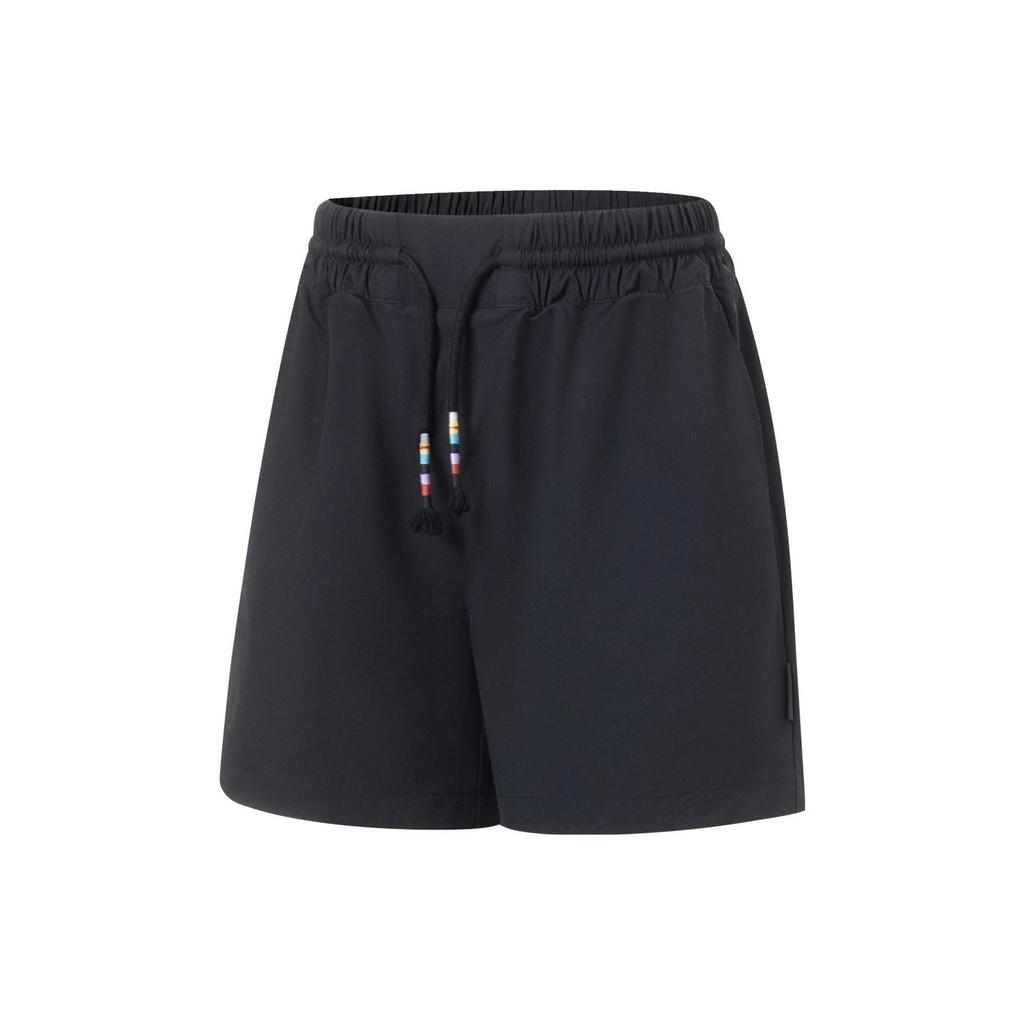 Li Ning Free Growth Loose Drawstring Casual Shorts Women Shorts Black AKST062-3