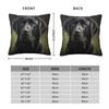 Black Labrador Retriever Square Pillowcase Polyester Linen Velvet Creative Zip Decor Room Cushion Case