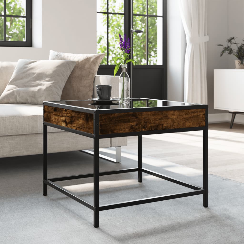 Infinity LED Coffee Table in Smoked Oak 50x50x41 cm