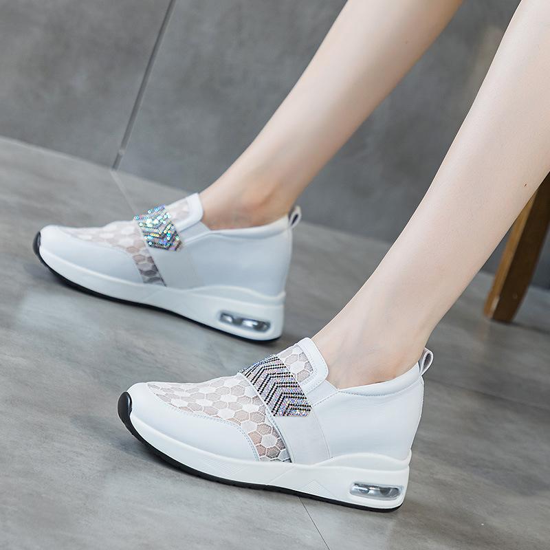 

Inner height-increasing little white shoes female dad shoes 2025 summer new mesh breathable casual sports thick-soled muffin shoes 35