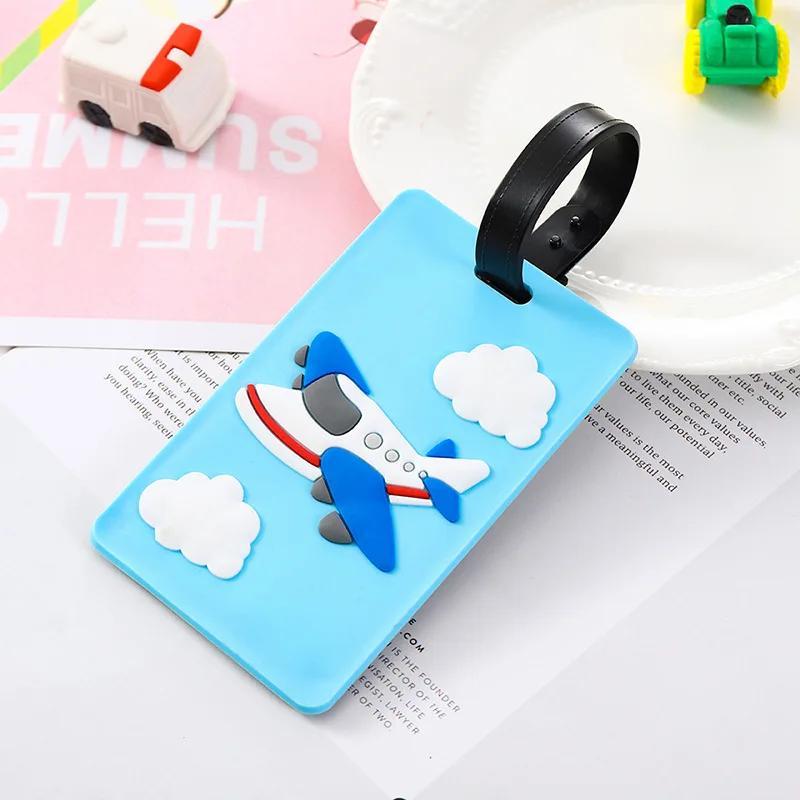Cute Cartoon Cars PVC Silicone Luggage Tags Travel Luggage Name Tag Suitcase Bag Boarding Pass Travel Accessories