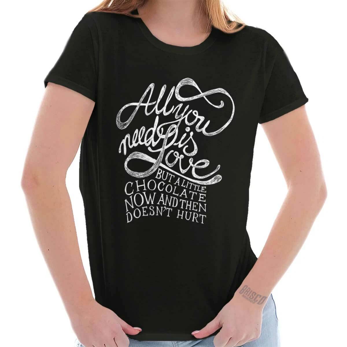 All You Need Is Love Chocolate Funny Gift Womens Top Junior Graphic Tee S