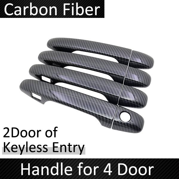 Black Carbon Fiber Door Handle Cover for Subaru Legacy BN BS 2015~ Accessories Stickers Trim 2013 2015 2016 2017 2018 Chrome