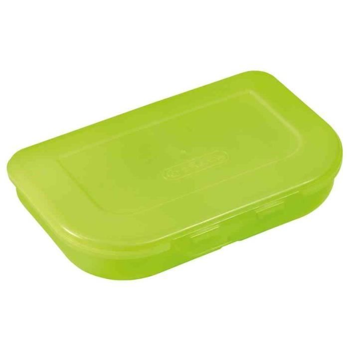 Boîte à goûter - HERLITZ - Vert - Plastique - Résistante - Lavable au lave-vaisselle