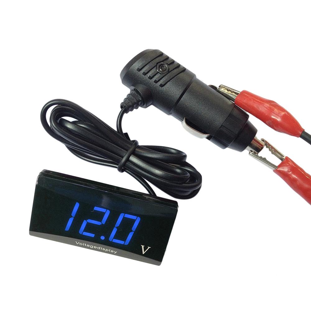 Digital Voltmeter, High LED Display Thin Display for Car Motorcycle Direct Connection for Real-Time Data with Charging Status