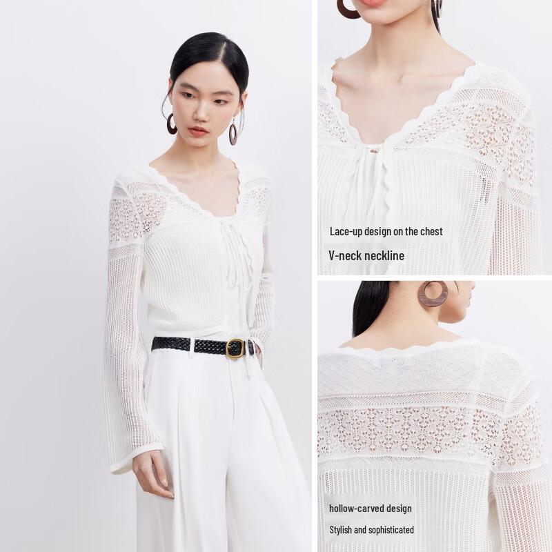 VEROMODA Women's V-Neck Knit Cardigan with Lyocell