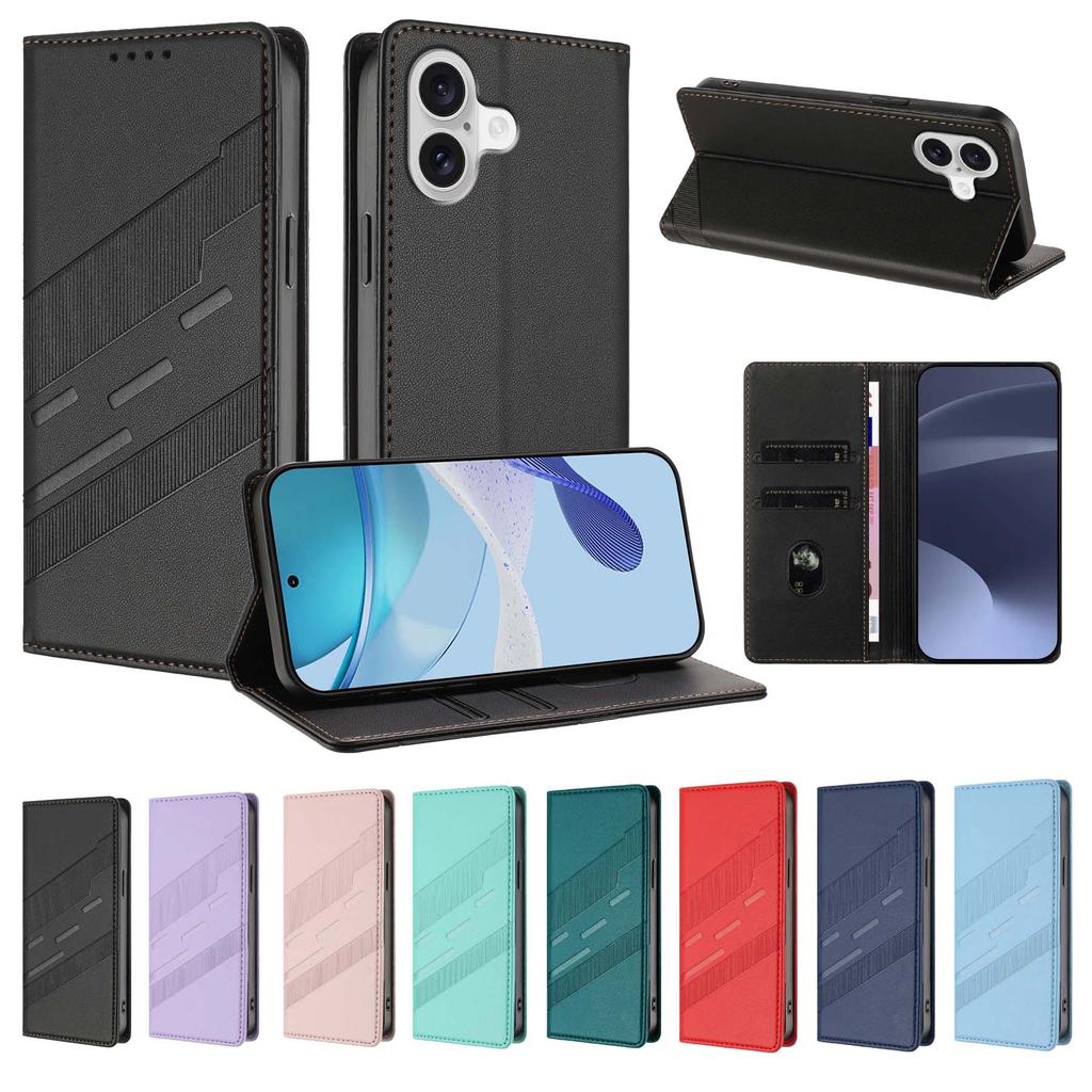 Magnetic Leather Wallet Flip Case for iPhone 17 Plus / I7 Pro Max / Air Cover | Classic Business Design & Card Slots Shockproof