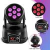 Upgraded 120W 7 LEDs Moving Head Llights RGBW DMX512 Remote Control Stage Lighting DJ Equipment Disco Party Lights Bar