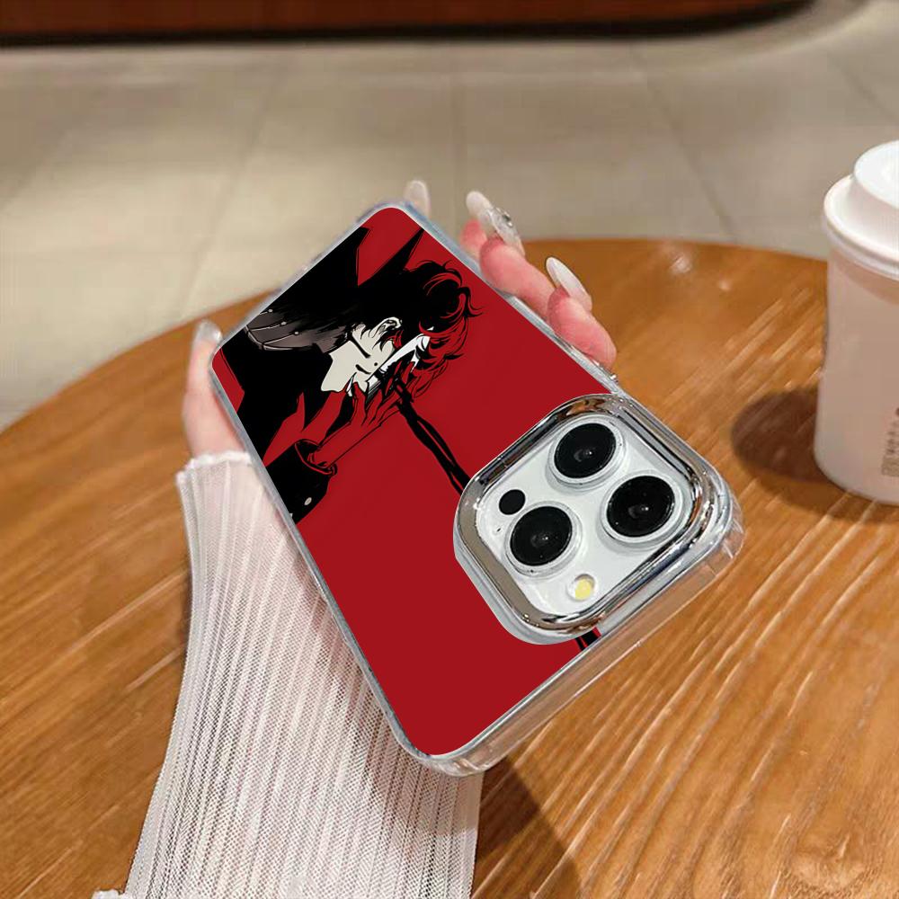 P-Personas Poster Phone Case For Iphone 17 16 15 14 13 12 11 Pro Max Xr Air Plus Silicone Cover Silver Hard Shell Cover
