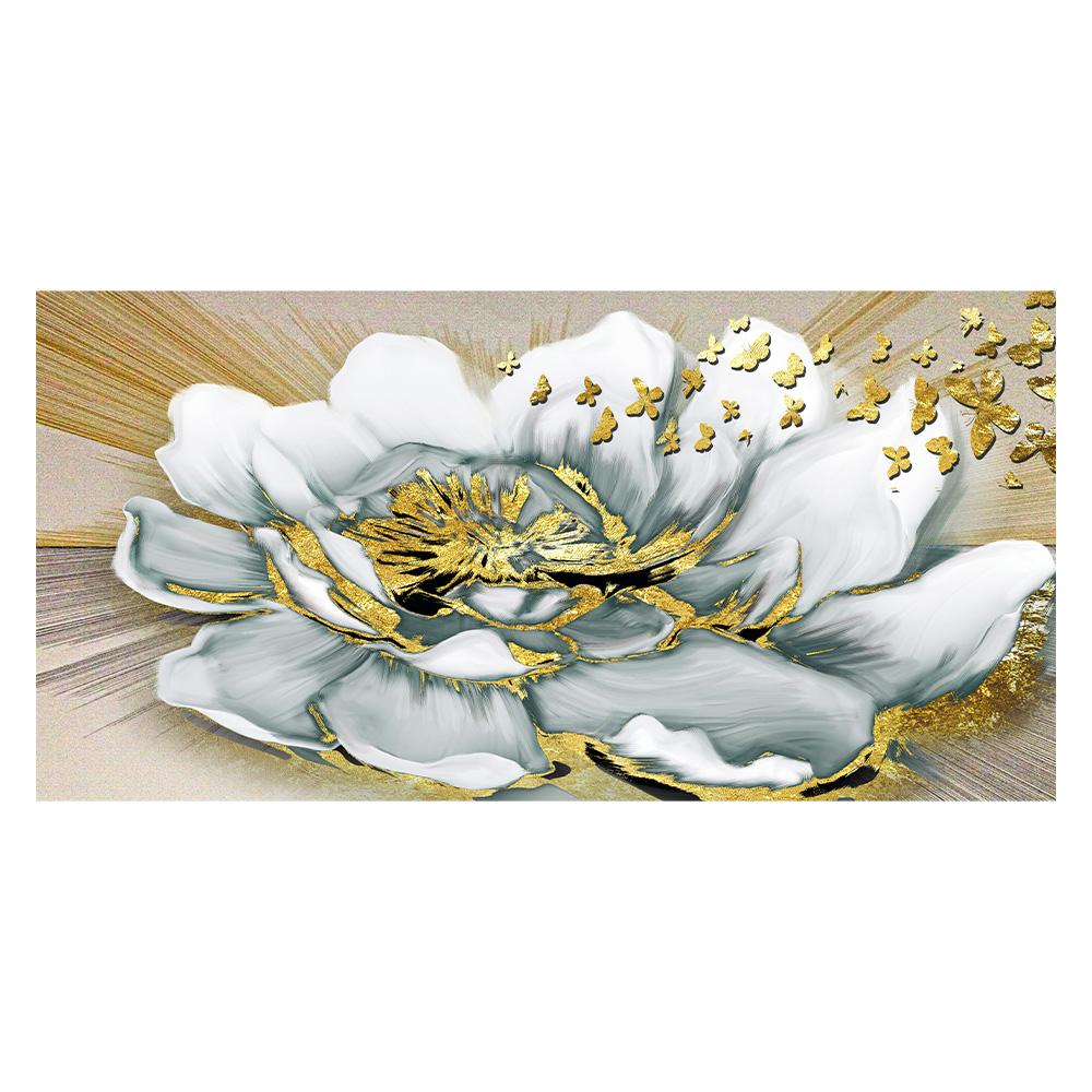 

Абстрактная картина на холсте с золотым цветком, художественный постер и настенная печать, картина для украшения дома в спальне 50x100cm